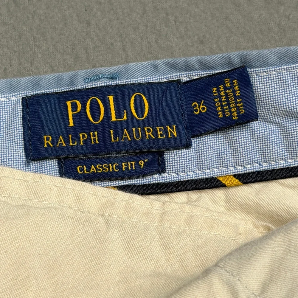 Polo Ralph Lauren Mens Classic Fit 9 Inch Shorts Light Blue Chino Stretch 36